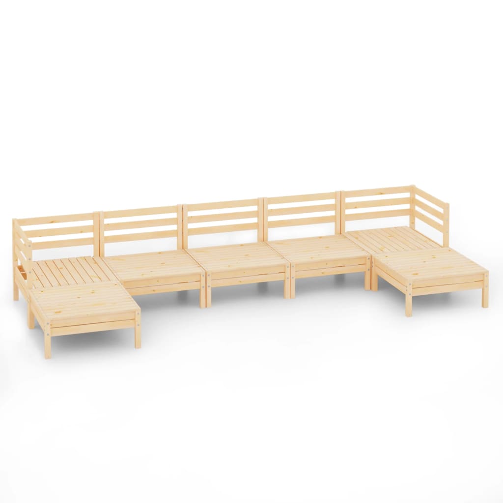 Garden Lounge Set Natural wood Solid pinewood (untreated)