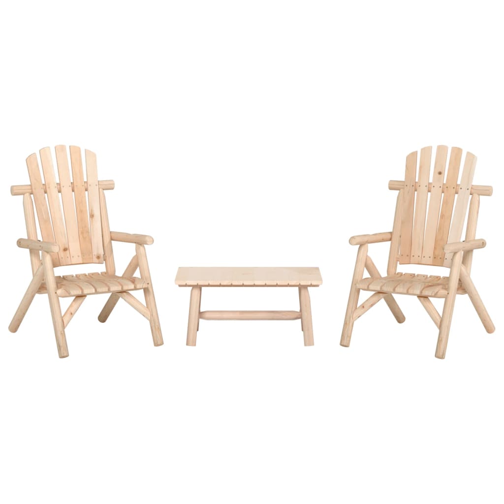 Garden Lounge Set Natural Wood Solid spruce wood Medium Durable