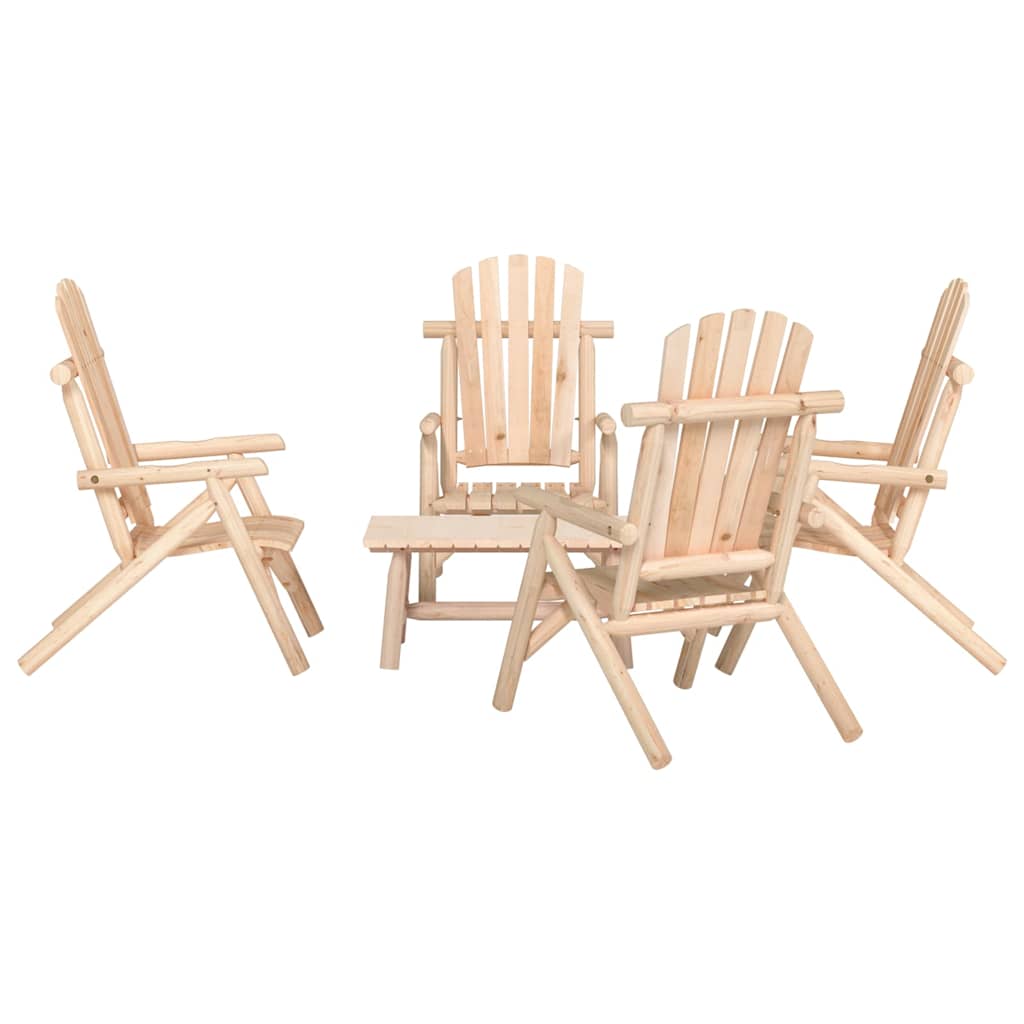 Garden Lounge Set Natural Wood Solid spruce wood Medium Durable
