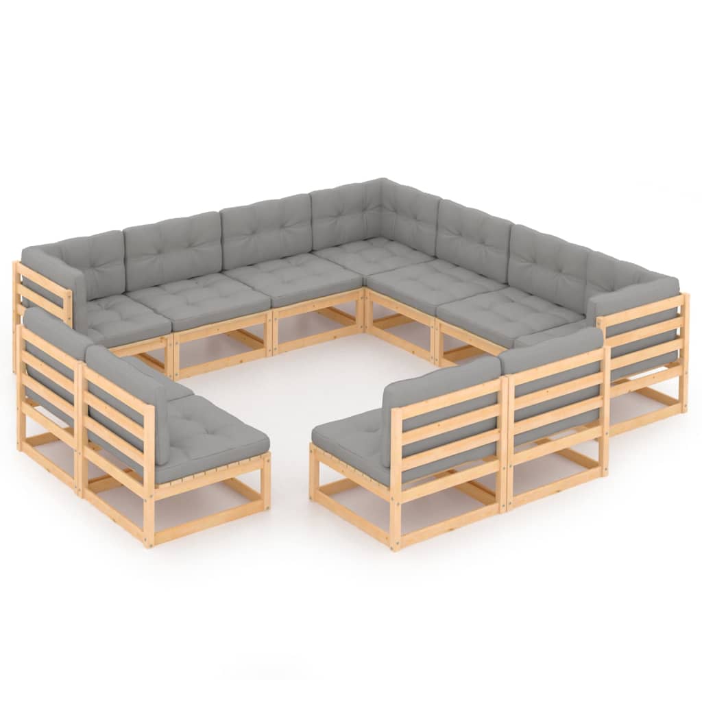 Garden Lounge Set Natural Wood