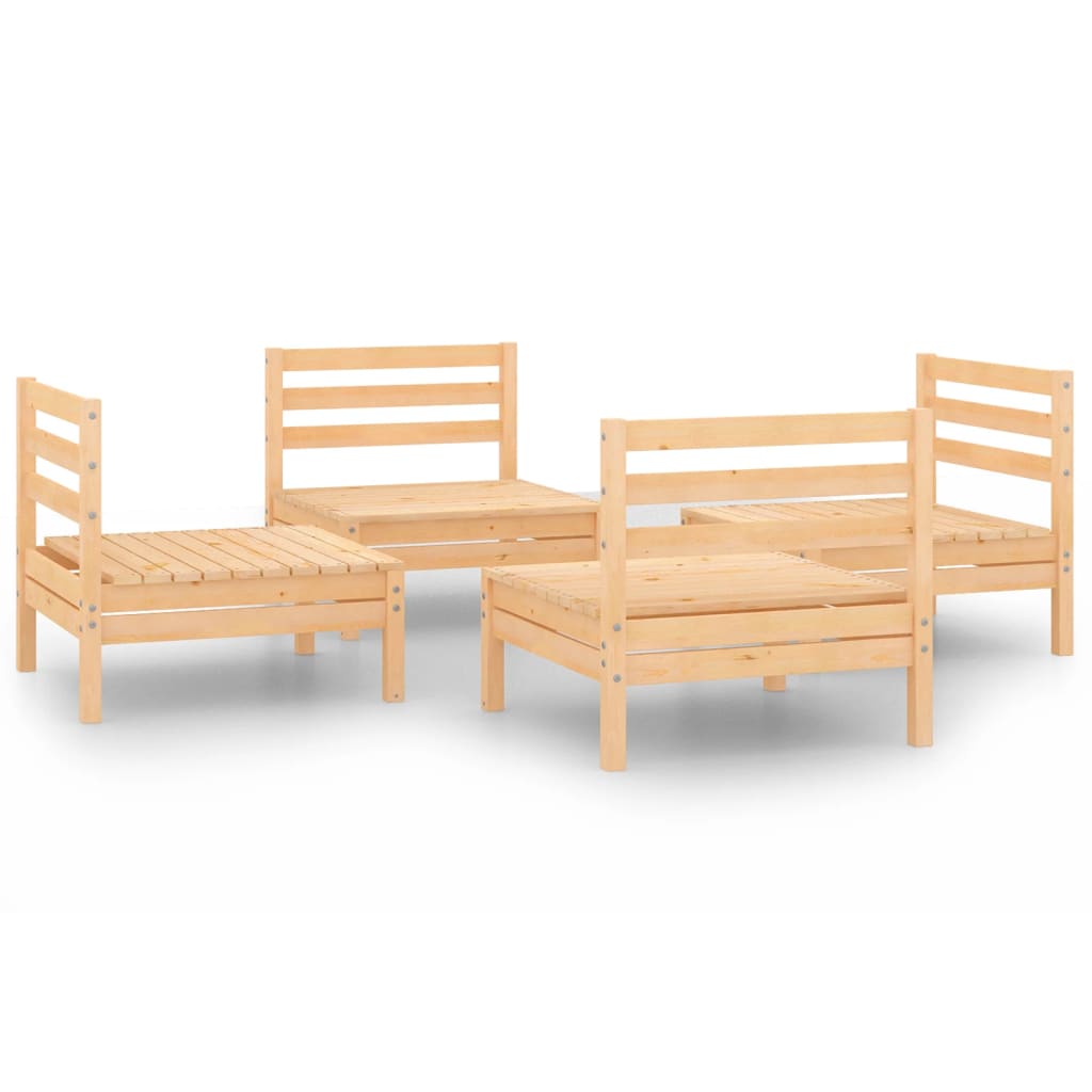 Garden Lounge Set Pine Solid Pinewood Medium Modular