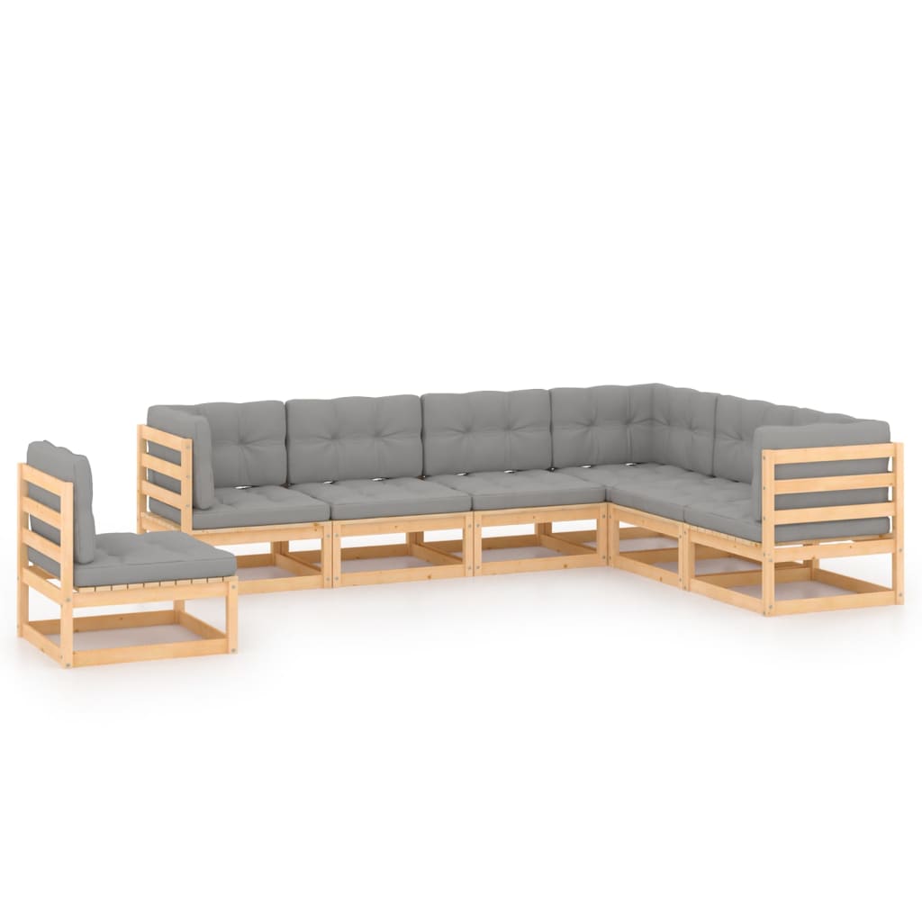 Garden Lounge Set Pinewood Solid Pinewood Large Modular