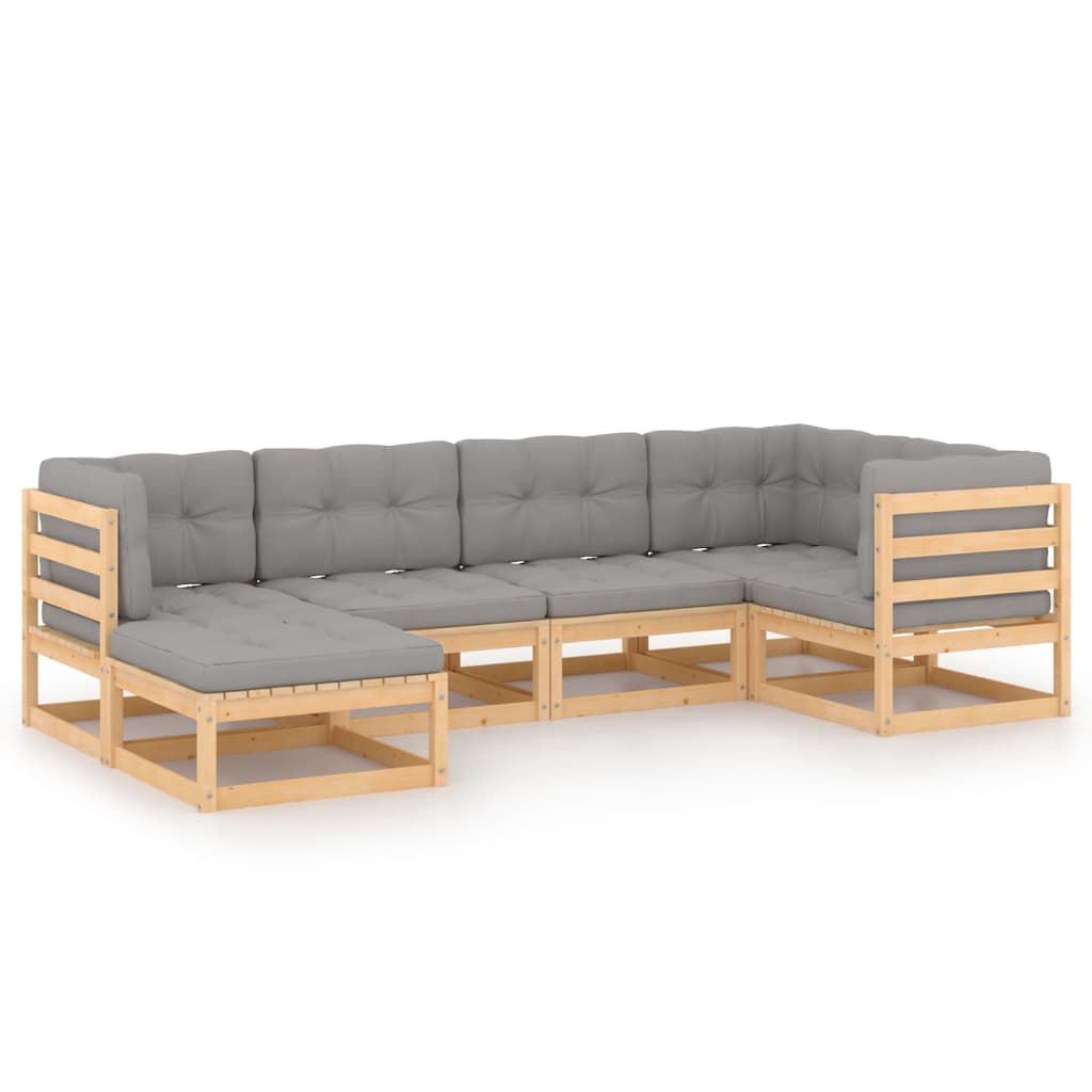 Garden Lounge Set Pinewood Solid Pinewood Medium Modular