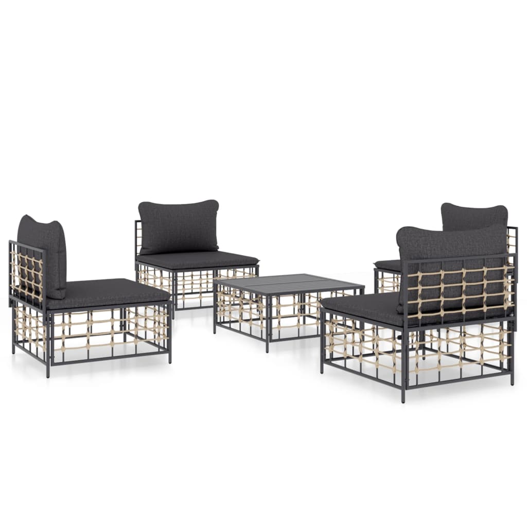 Garden Lounge Set Set of 5 Anthracite