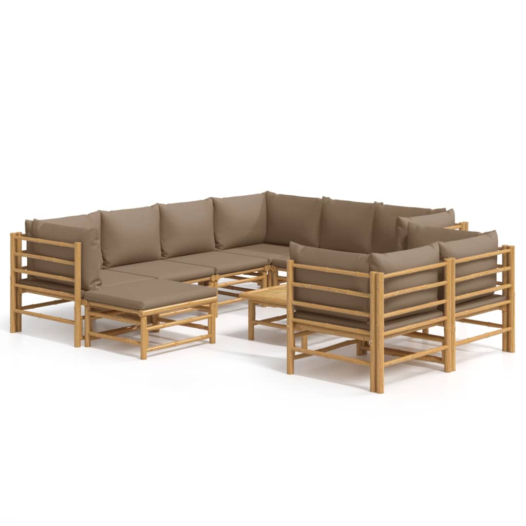 Garden Lounge Set Taupe Bamboo Large Modular Garden Lounge Set