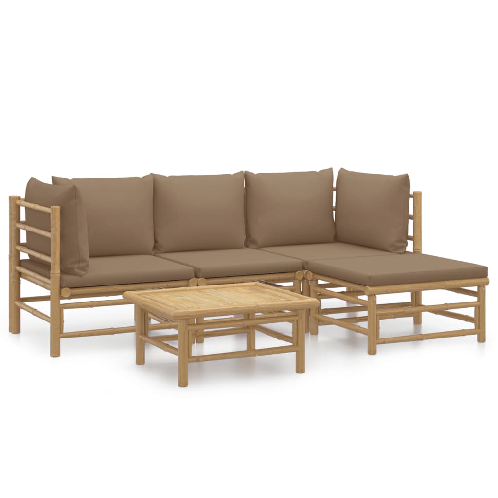 Garden Lounge Set Taupe Bamboo Large Modular Garden Lounge Set
