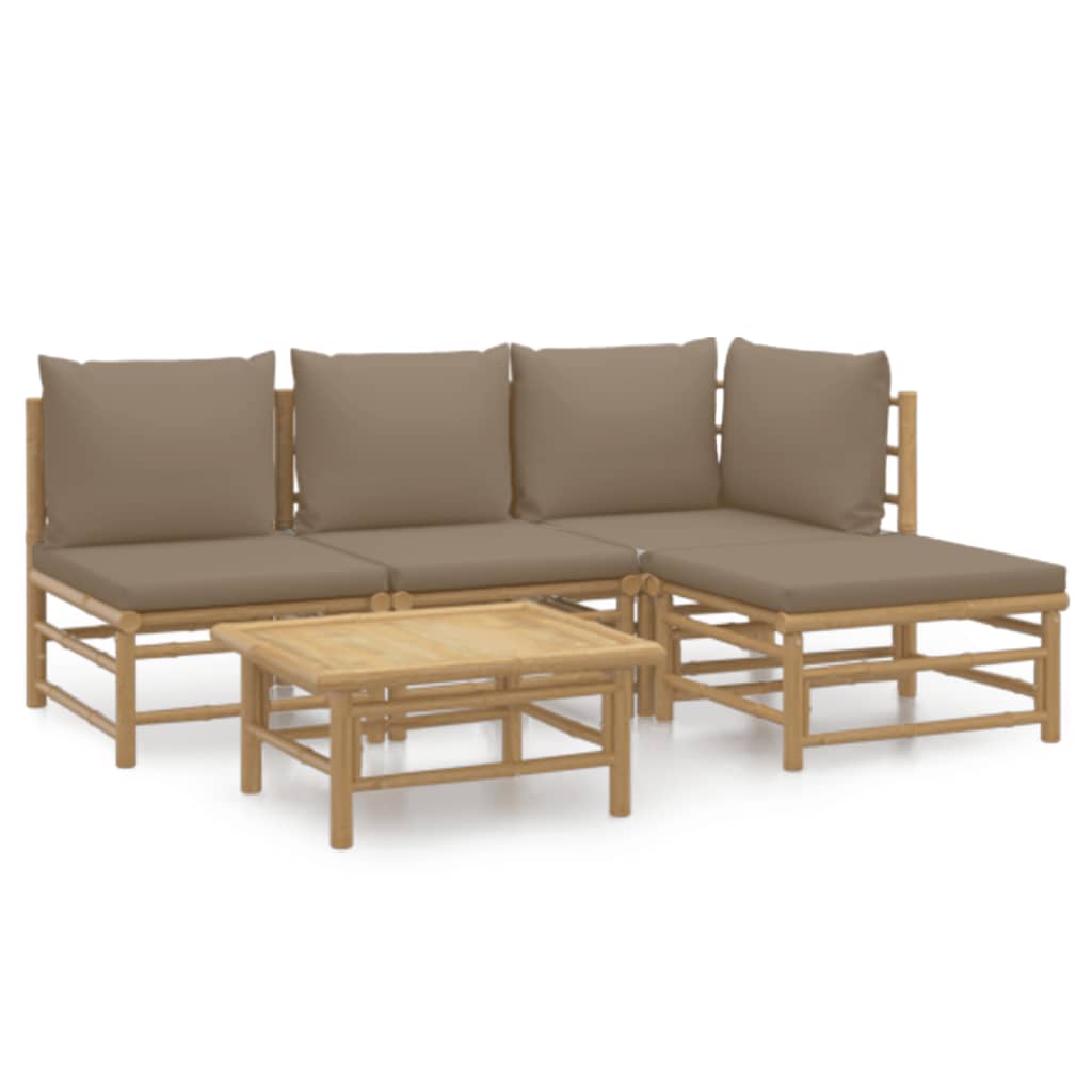 Garden Lounge Set Taupe Bamboo Modular Garden Lounge Set