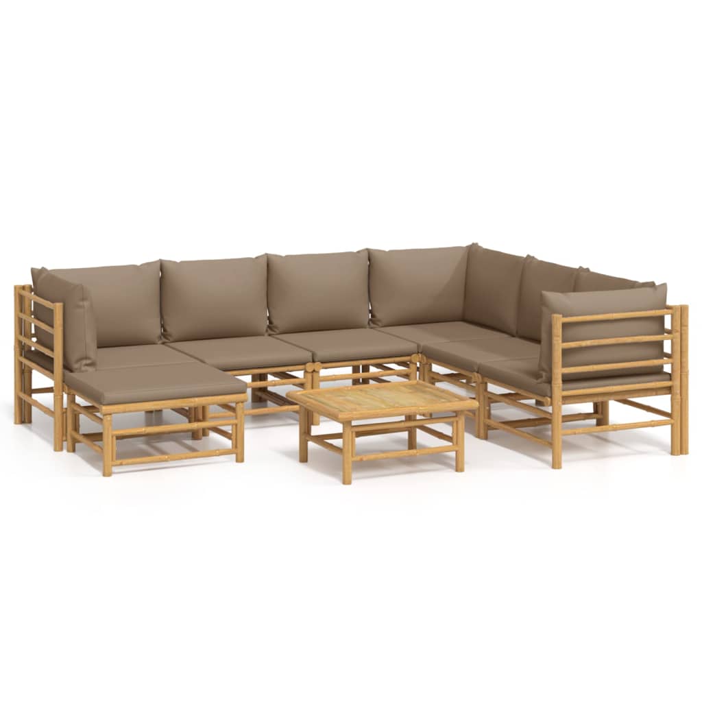 Garden Lounge Set Taupe Bamboo Modular Garden Lounge Set