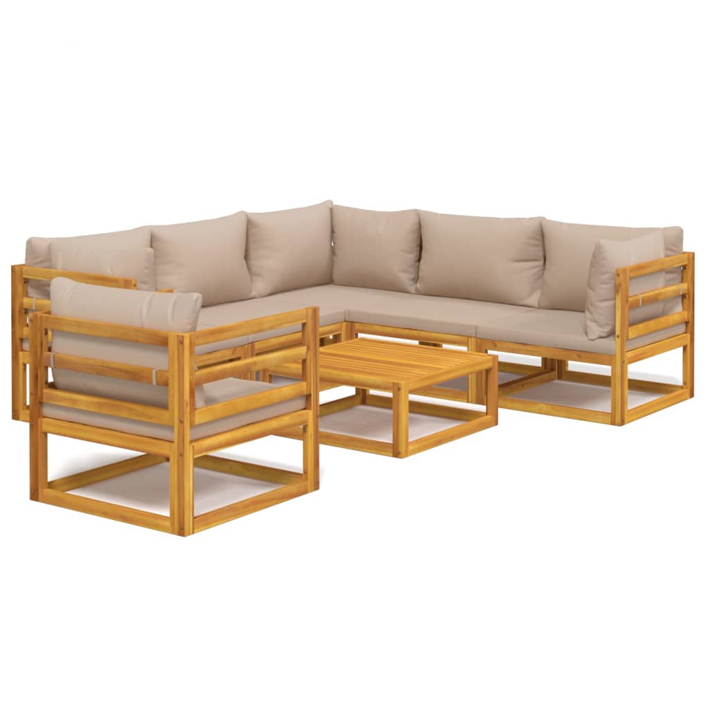Garden Lounge Set Taupe Solid Acacia wood Large Modular