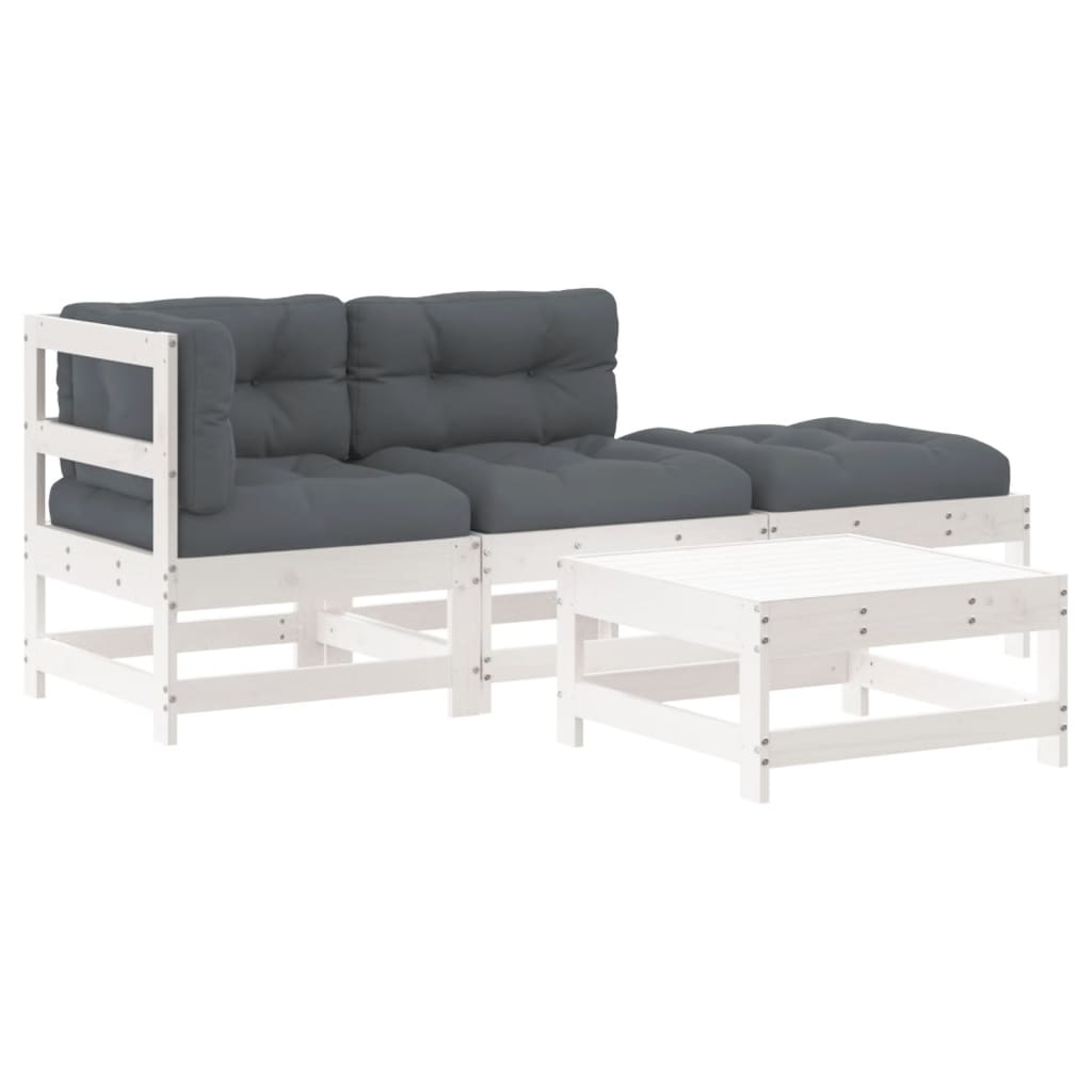 Garden Lounge Set White and Anthracite