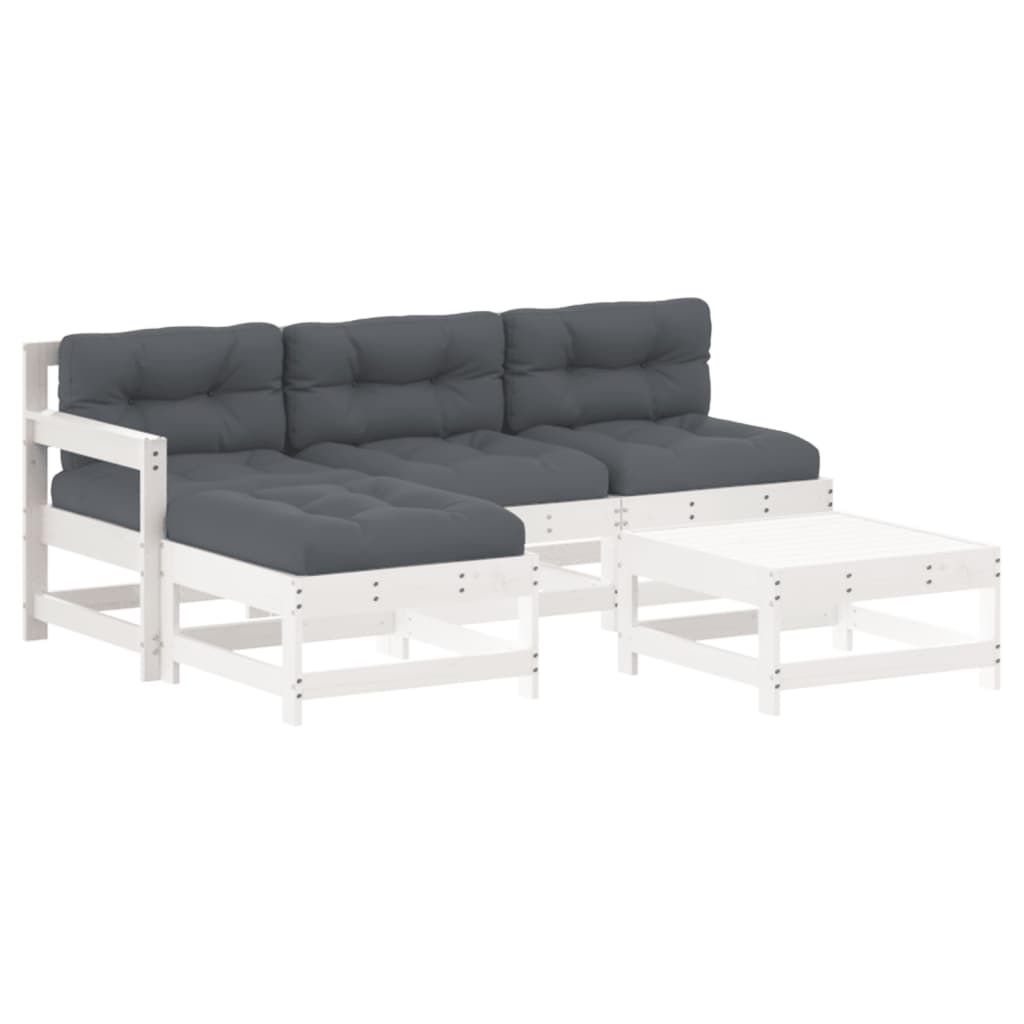 Garden Lounge Set White and Anthracite