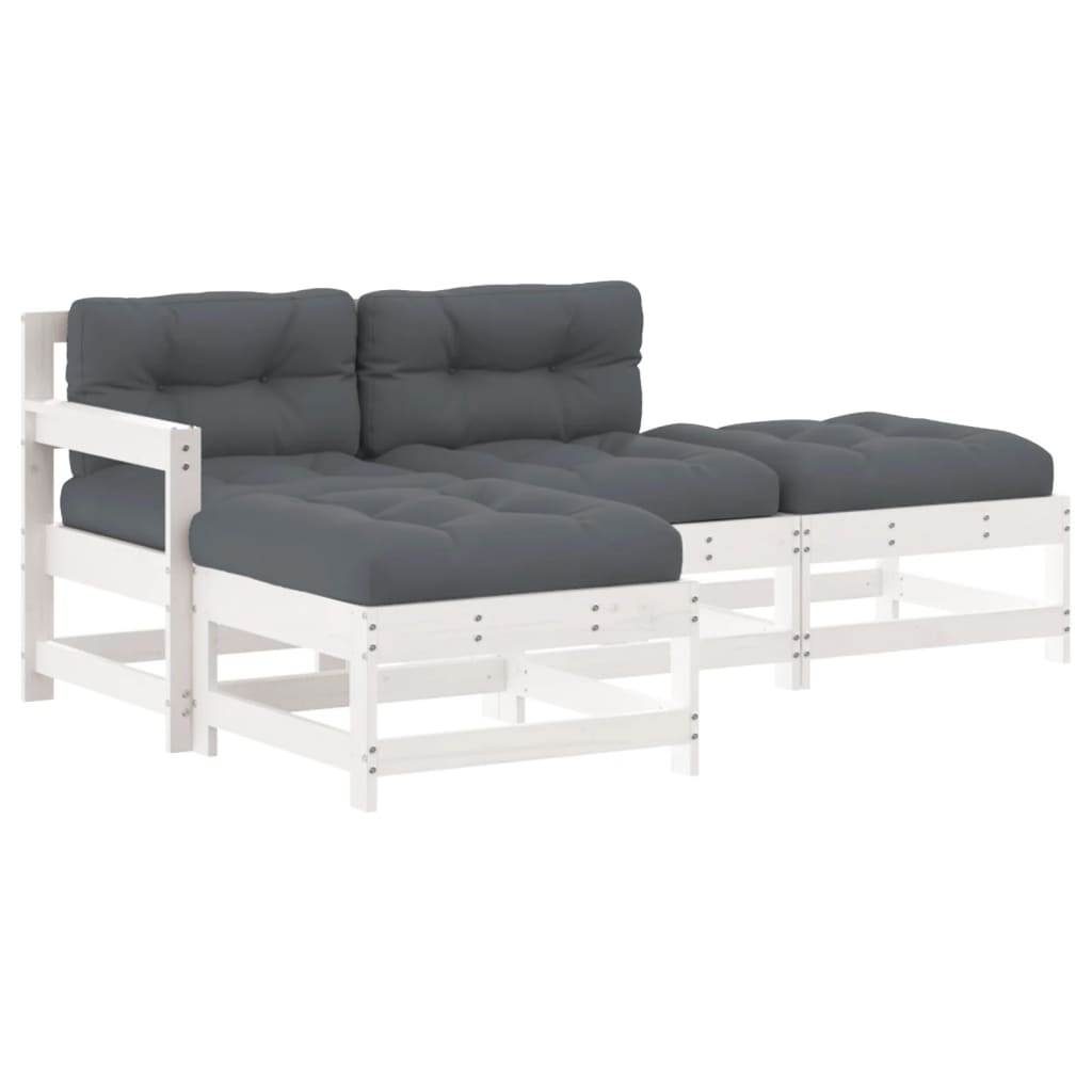 Garden Lounge Set White, Anthracite