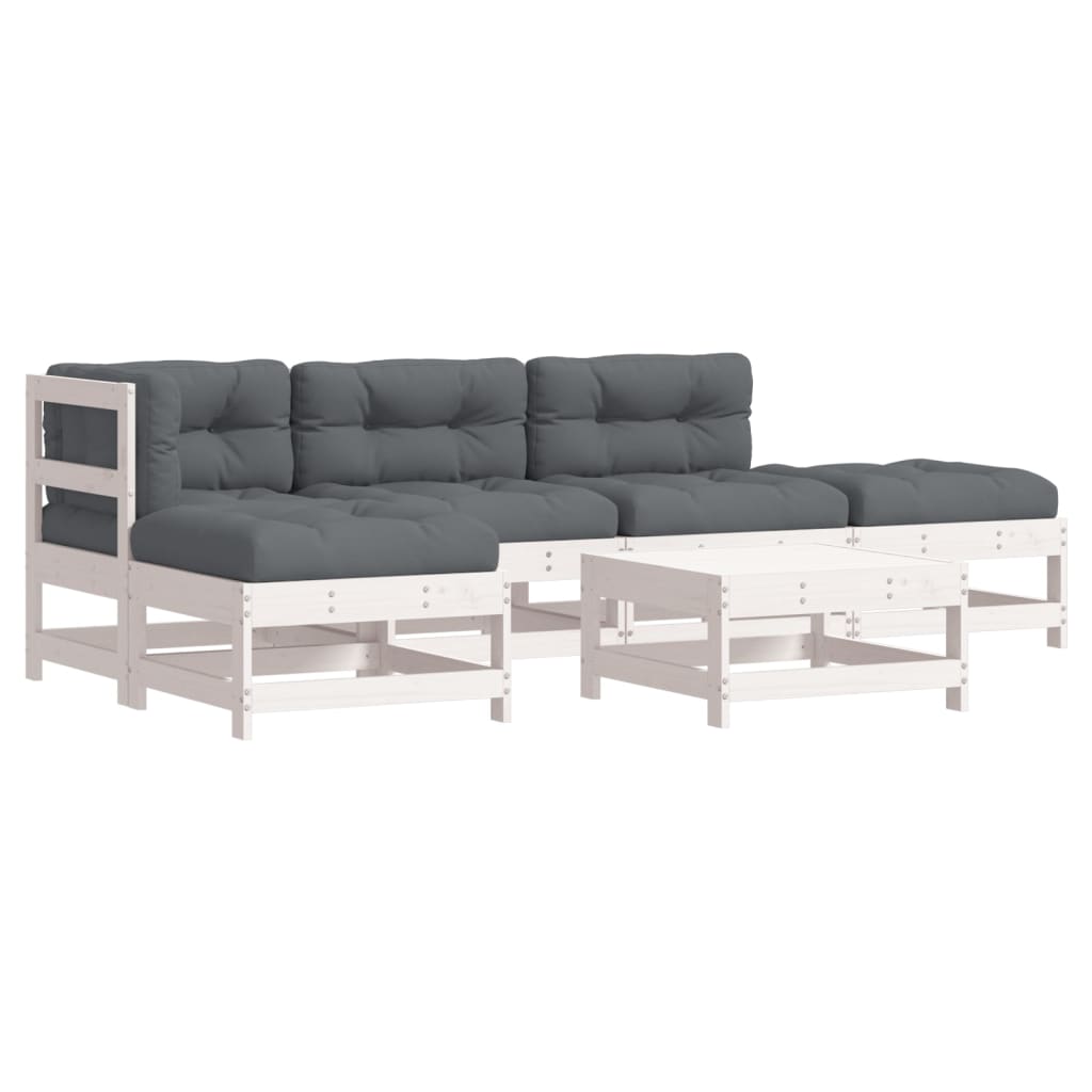 Garden Lounge Set White, Anthracite