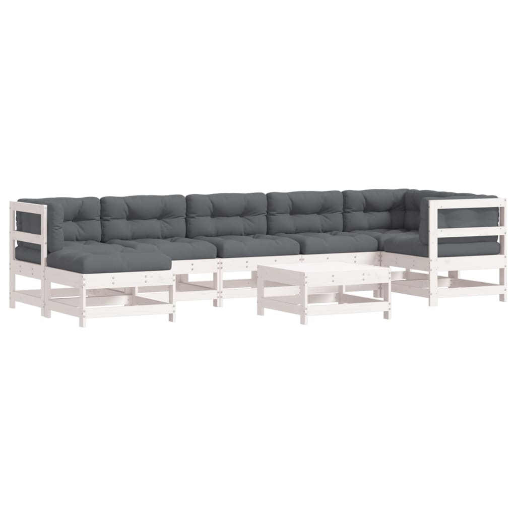 Garden Lounge Set White, Anthracite