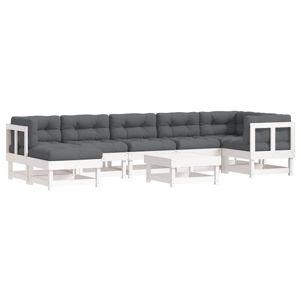 Garden Lounge Set White, Anthracite