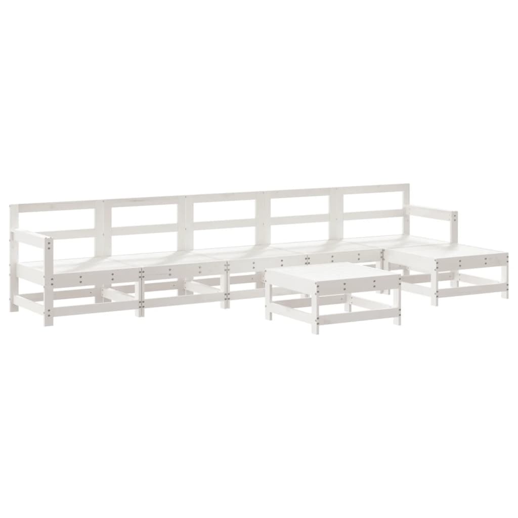 Garden Lounge Set White Solid Pine Wood Modular Garden Lounge Set