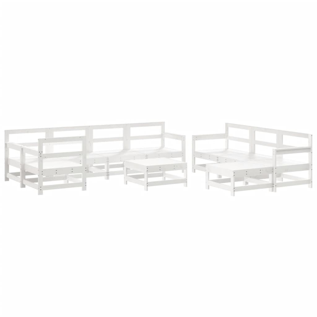 Garden Lounge Set White Solid pine wood, plywood Medium Modular