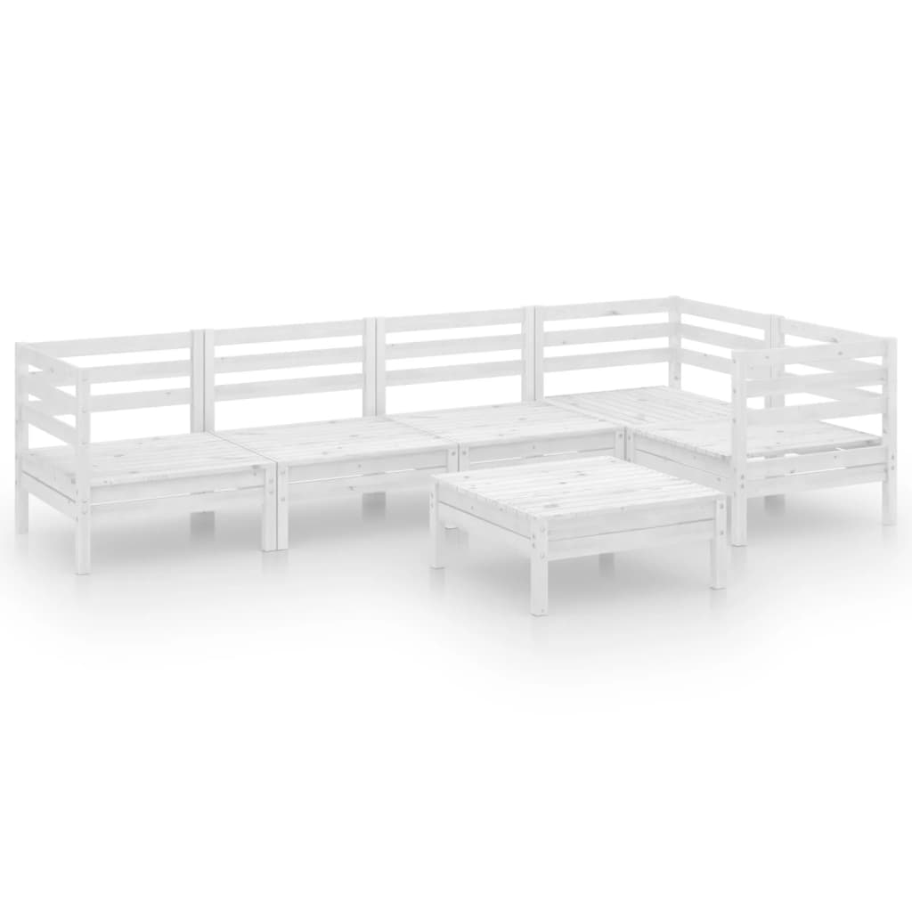 Garden Lounge Set White Solid pinewood Large Modular
