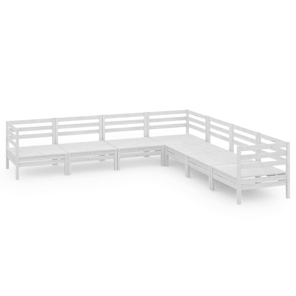 Garden Lounge Set White Solid pinewood Medium Modular
