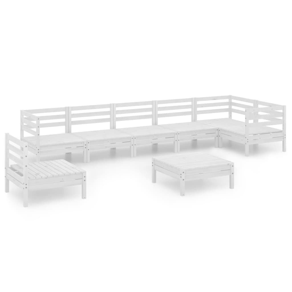 Garden Lounge Set White Solid pinewood Medium Modular