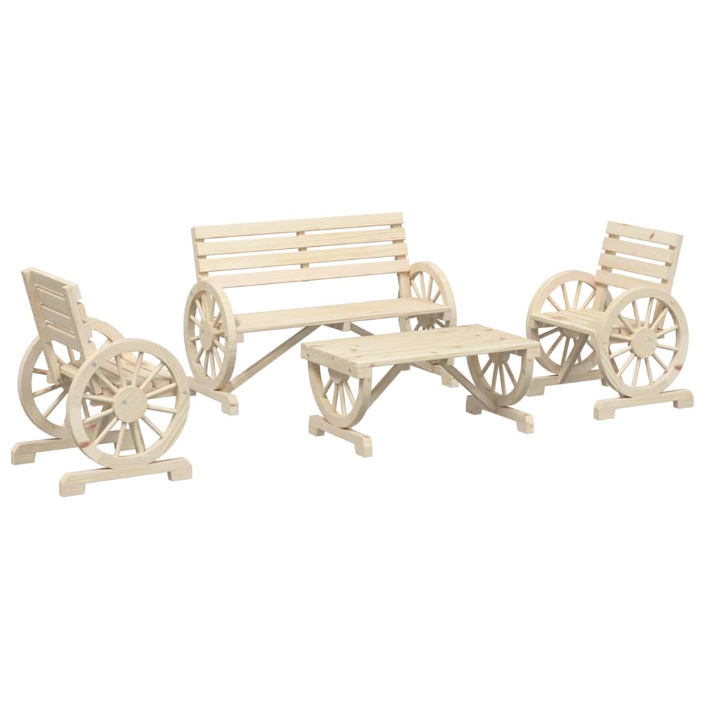 Garden Lounge Set Wood Solid fir wood