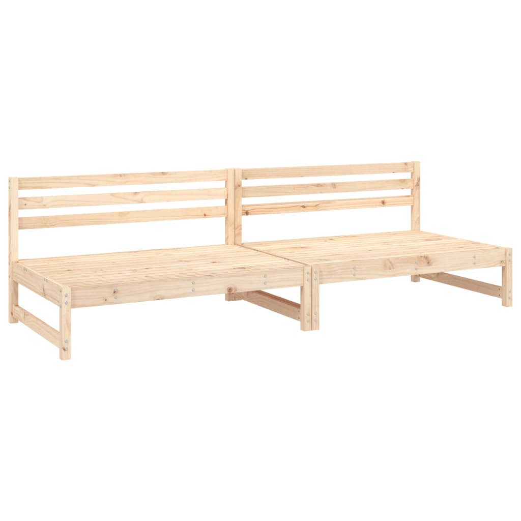 Garden Middle Sofa Natural Solid pine wood 48.0 x 33.1 x 27.6 in
