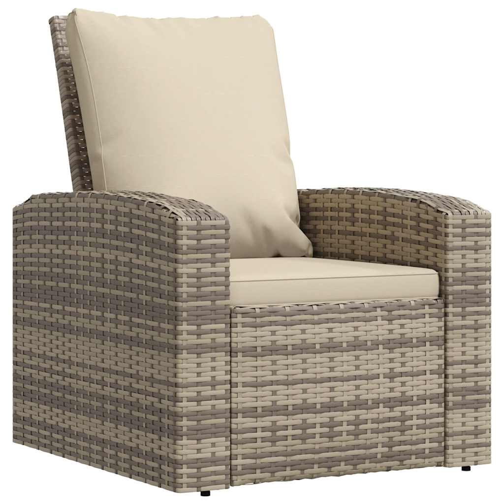 Garden Reclining Chair Light Brown PE rattan Single