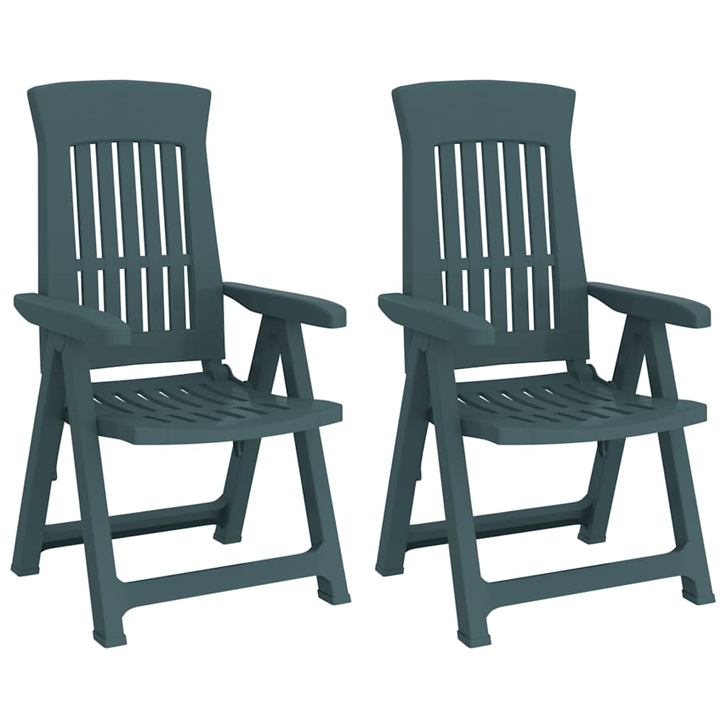 Garden Reclining Chair Set of 2 Green Polypropylene (PP) Medium