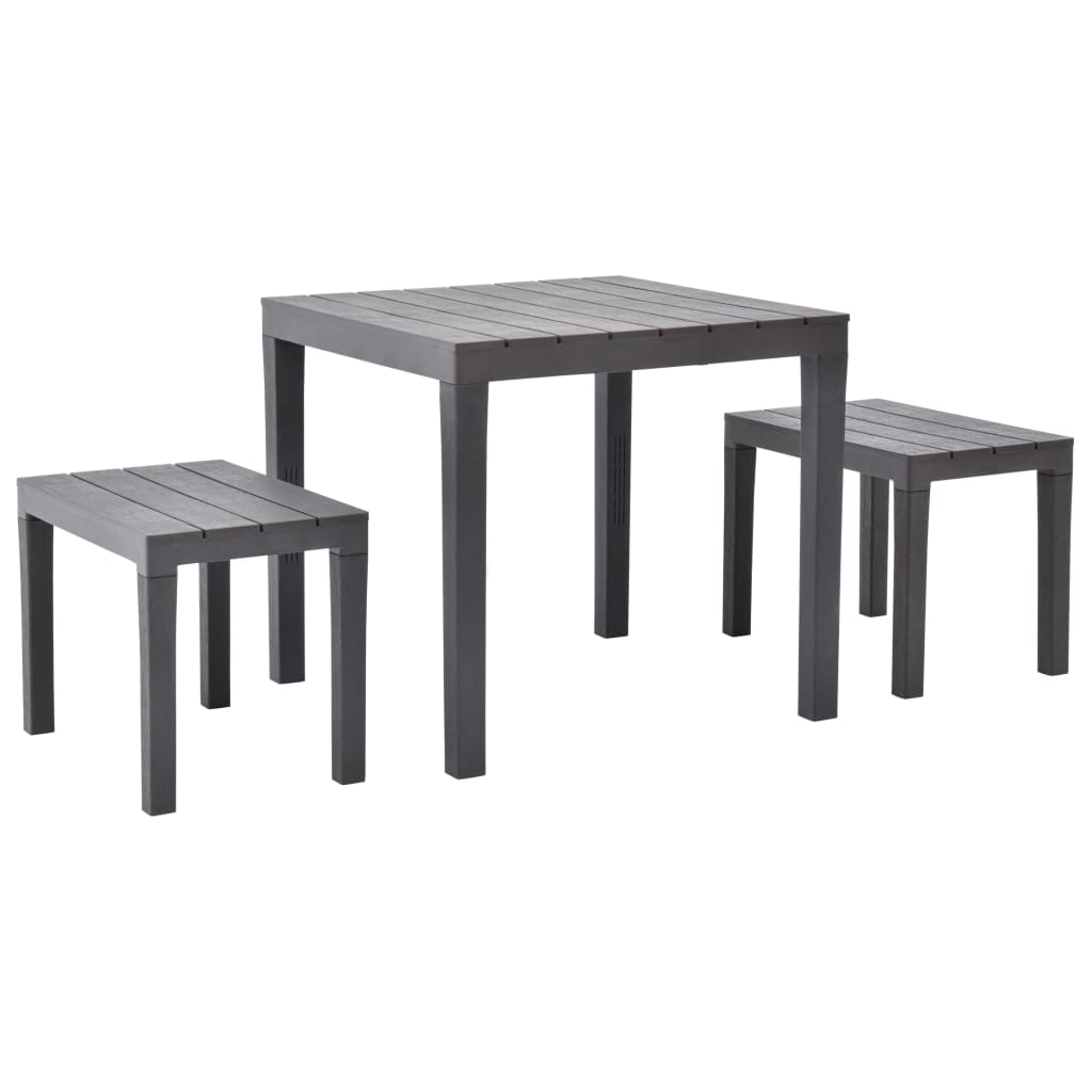 Garden Set Brown Plastic Tough Garden Set Square Modern