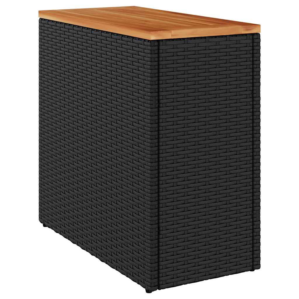 Garden Side Table Black and Brown