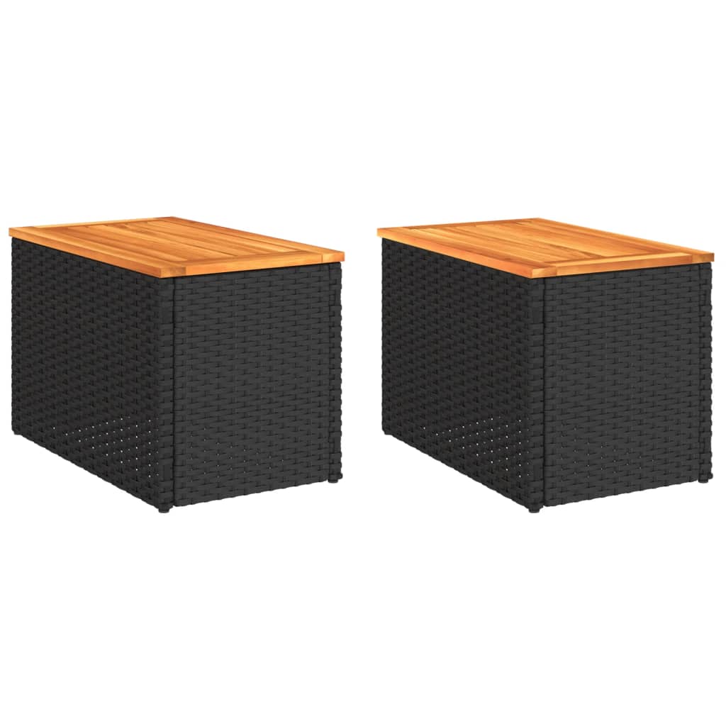 Garden Side Table Black and Brown