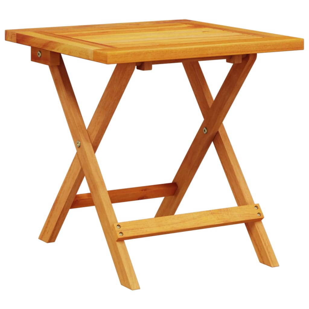 Garden Side Table Brown Solid Acacia wood Small Decorative Inlays