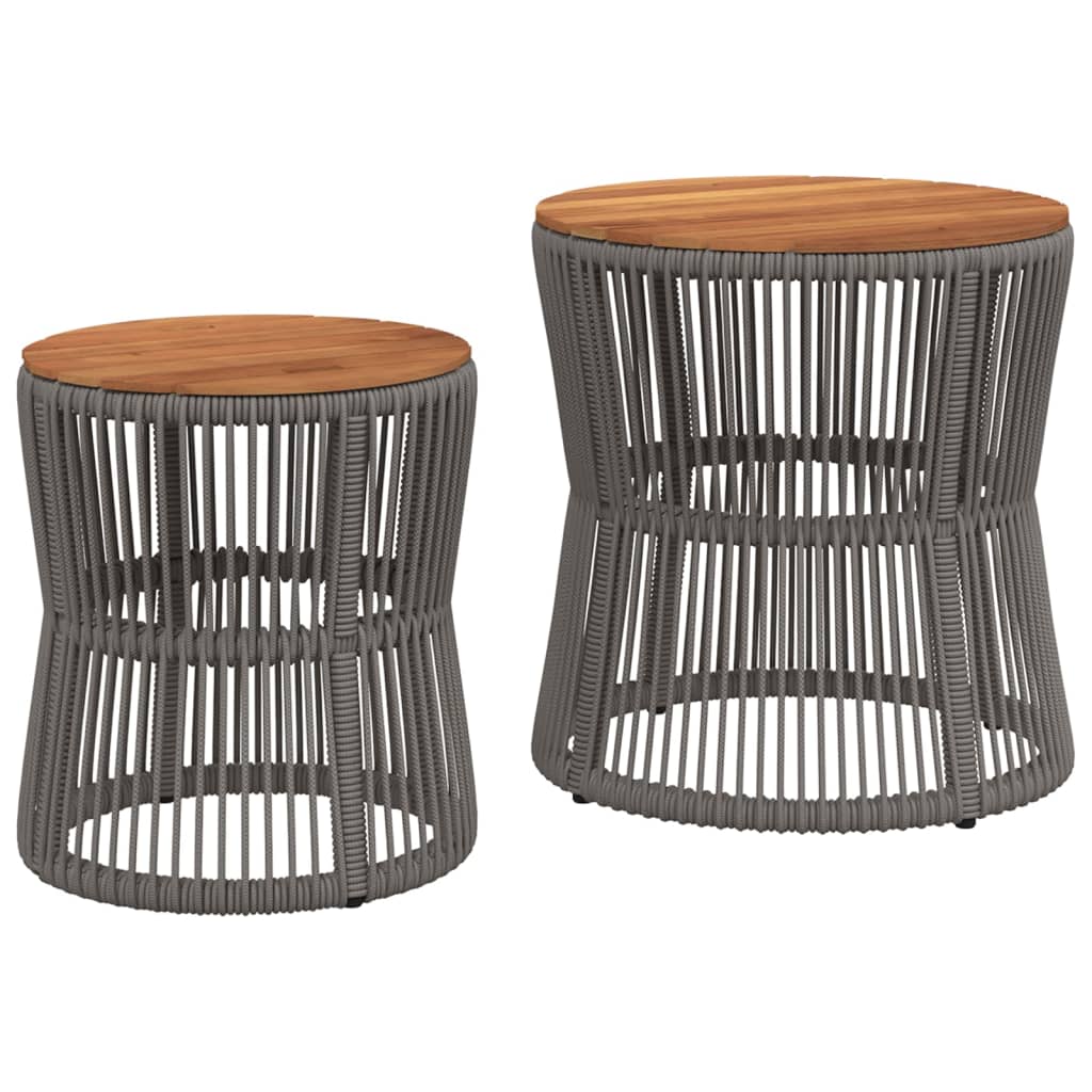 Garden Side Table Gray and Brown PE rattan Small and Medium