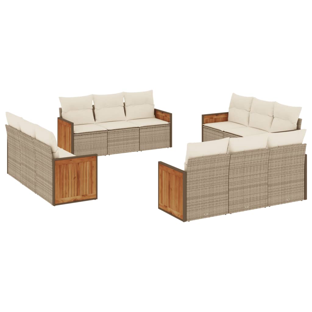 Garden Sofa Set Beige and Cream White