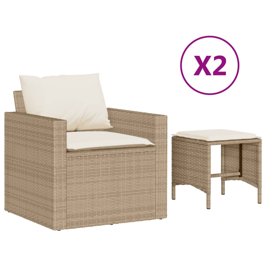 Garden Sofa Set Beige, Cream