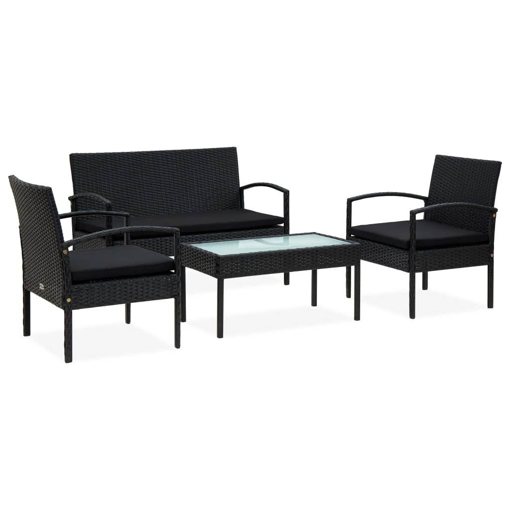Garden Sofa Set Black