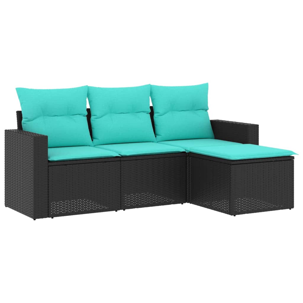 Garden Sofa Set Black and Blue