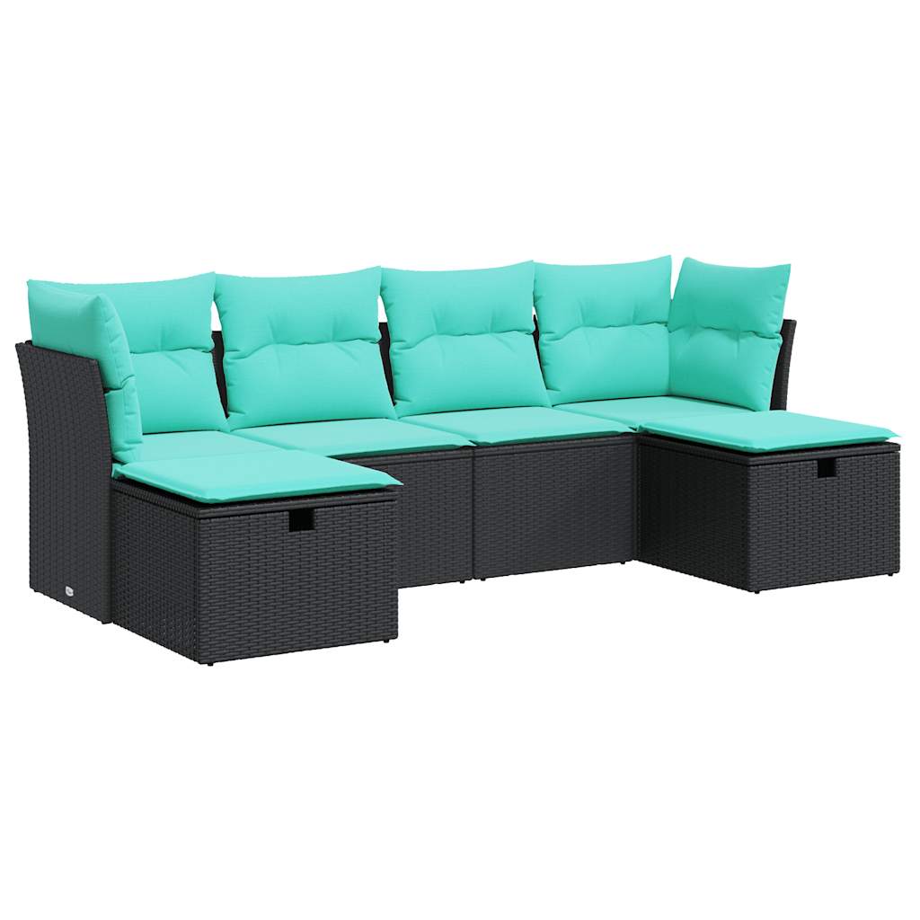 Garden Sofa Set Black and Blue