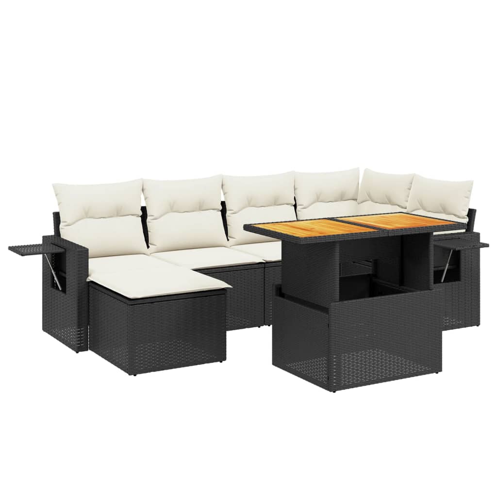 Garden Sofa Set Black and Cream