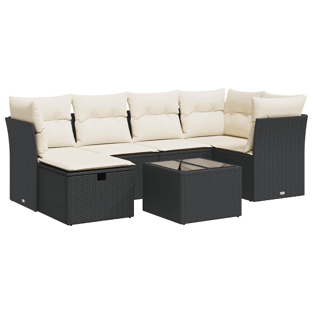 Garden Sofa Set Black and Cream