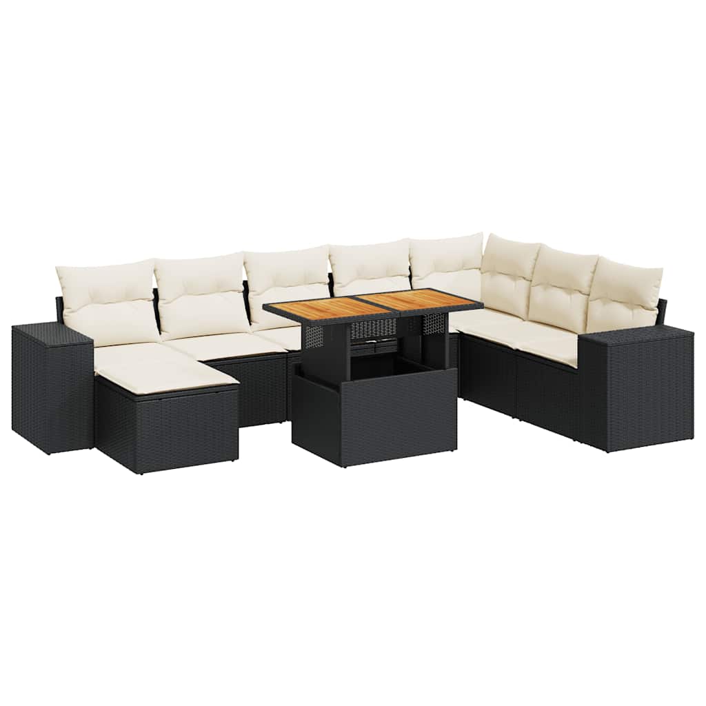 Garden Sofa Set Black and Cream