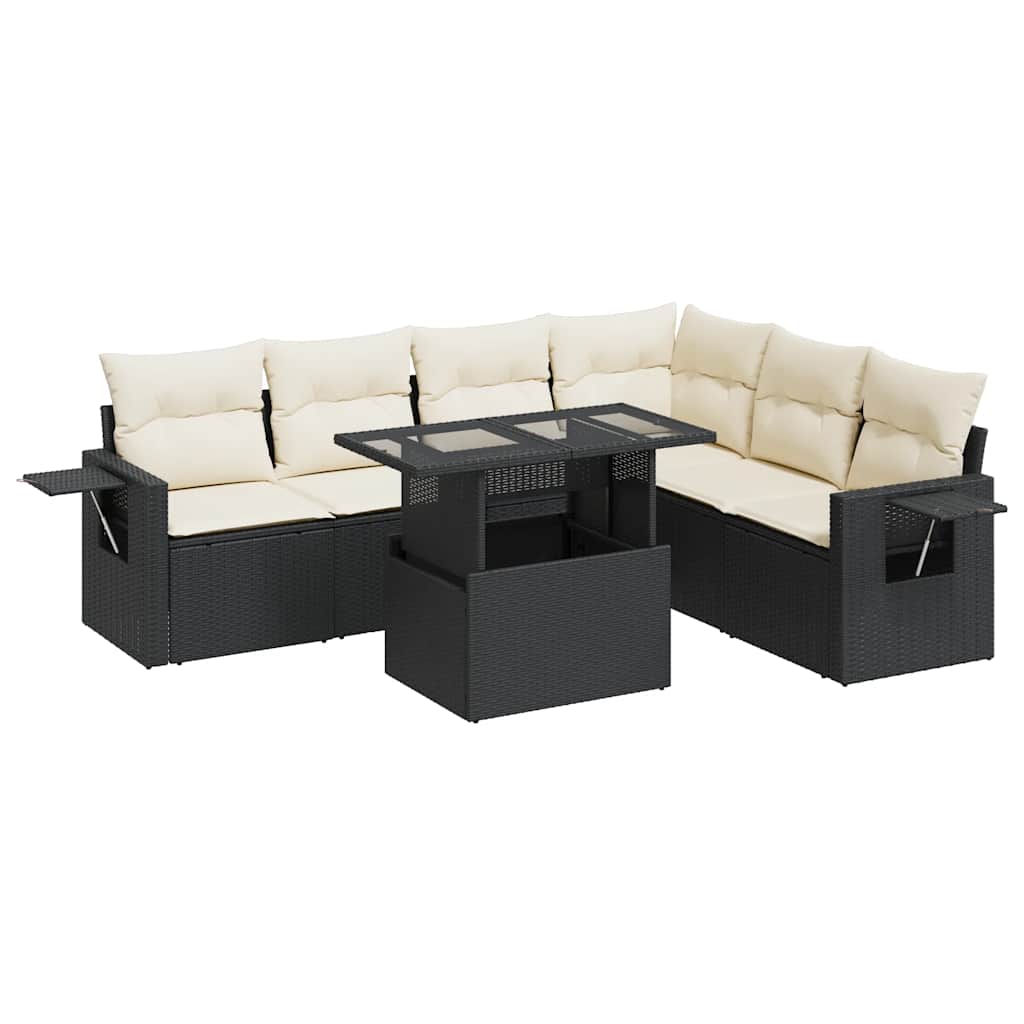 Garden Sofa Set Black and Cream