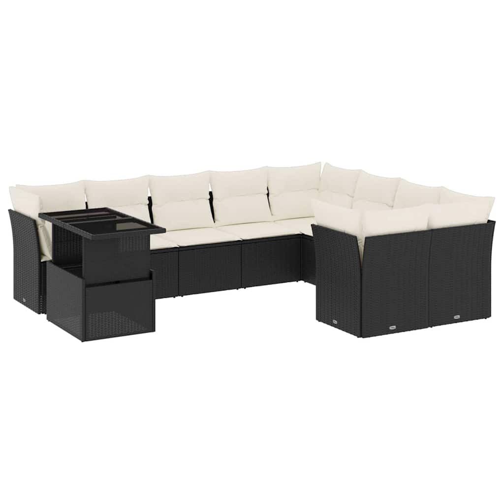 Garden Sofa Set Black and Cream