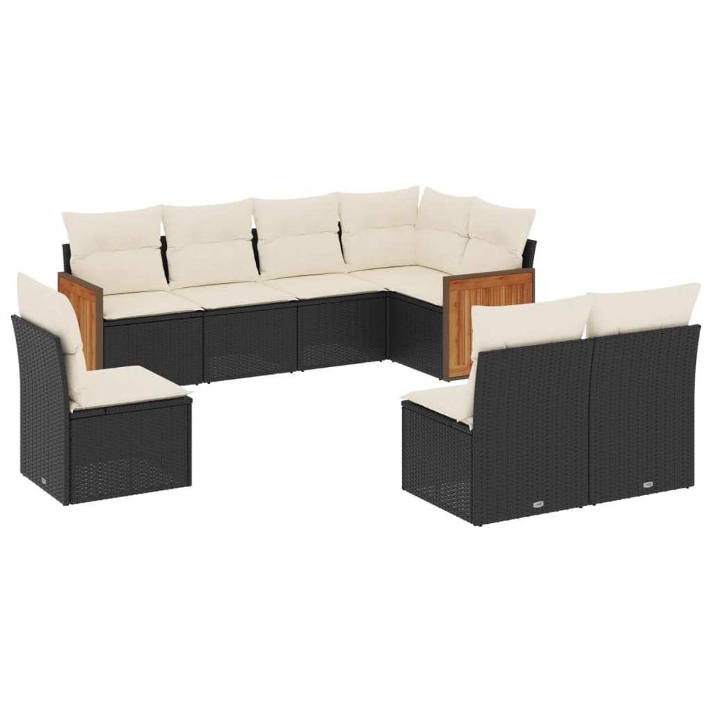 Garden Sofa Set Black and Cream