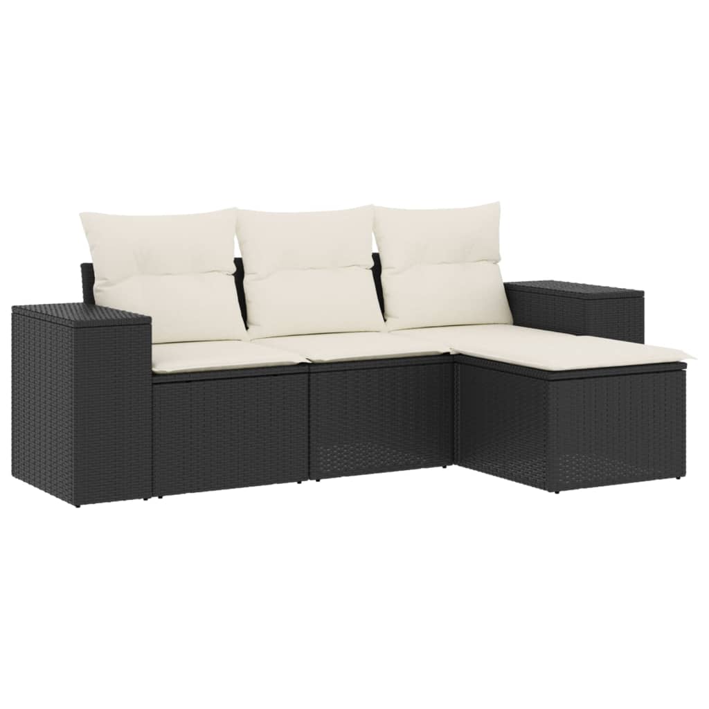 Garden Sofa Set Black and Cream