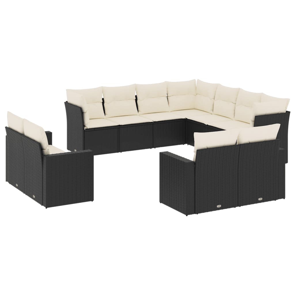 Garden Sofa Set Black and Cream