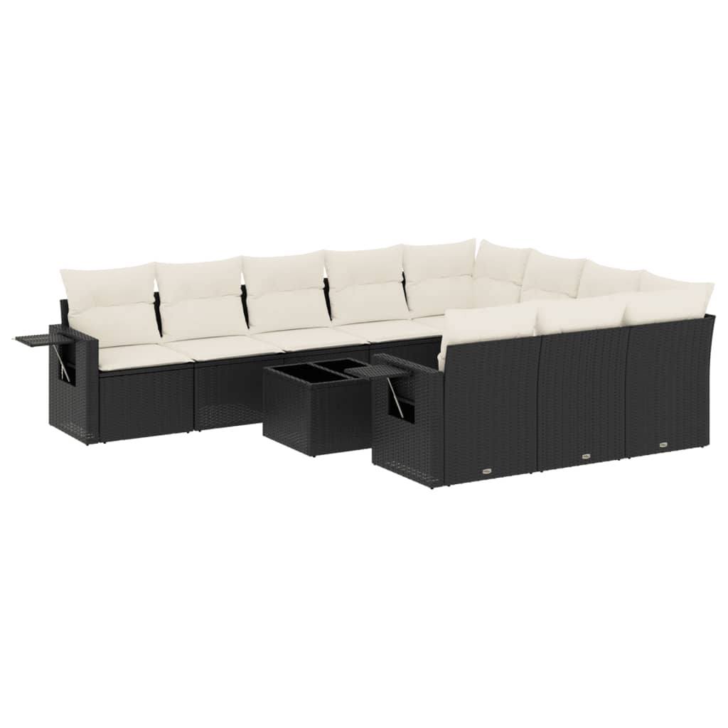 Garden Sofa Set Black and Cream