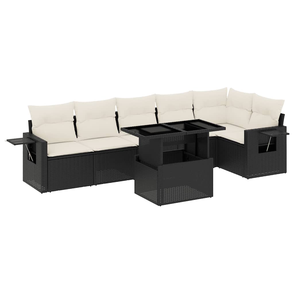 Garden Sofa Set Black and Cream