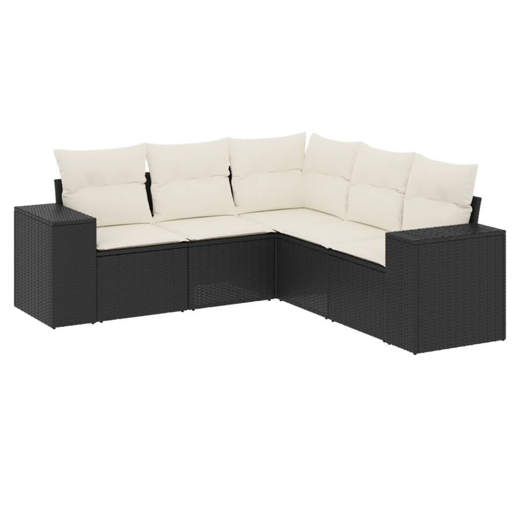 Garden Sofa Set Black and Cream