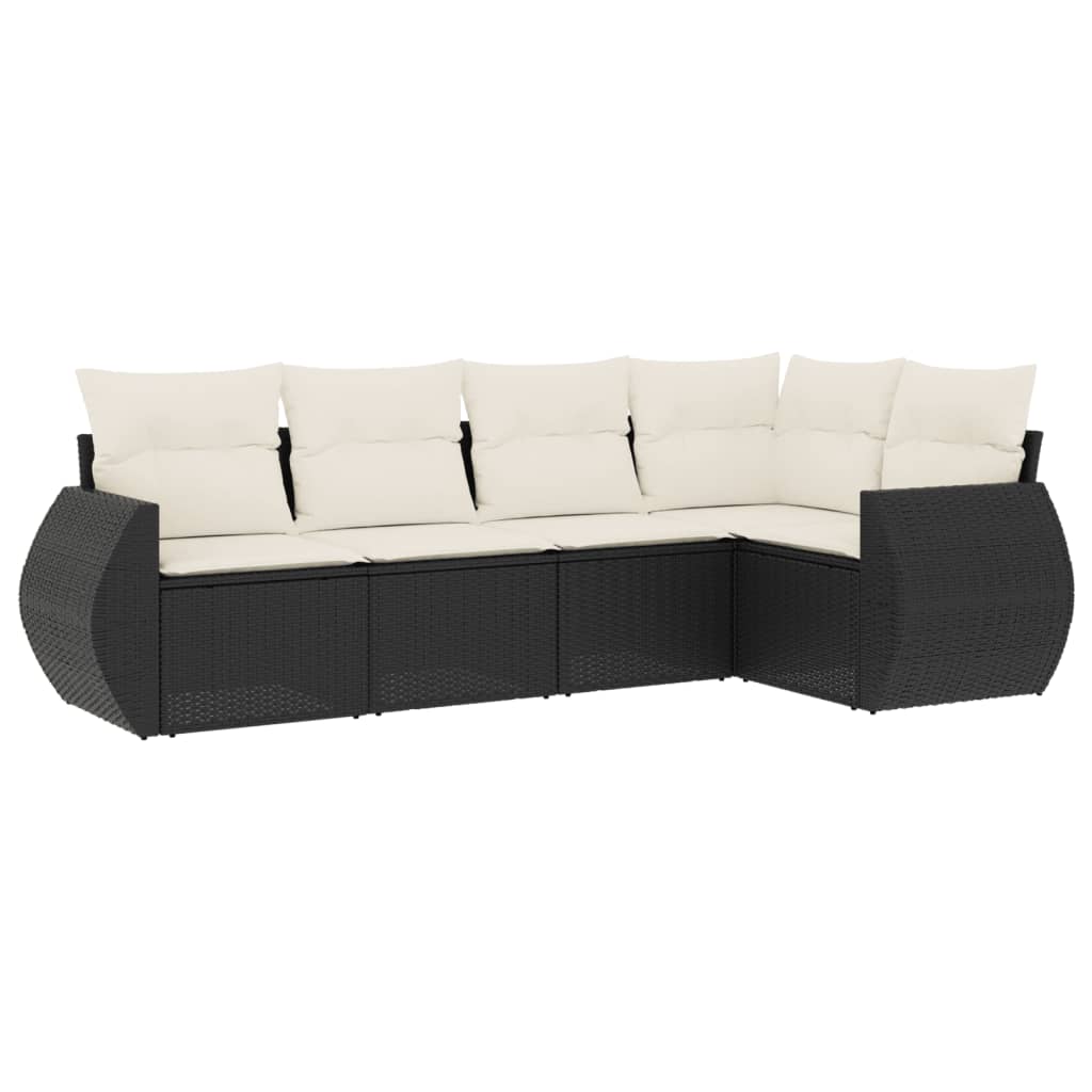 Garden Sofa Set Black and Cream